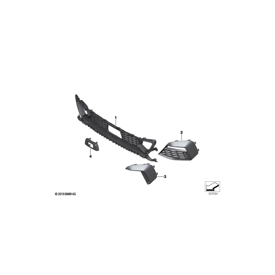 Genuine BMW 51118075488 F44 Grid Lateral Right MSP (Inc. 228iX, 218i & 220d) | ML Performance UK