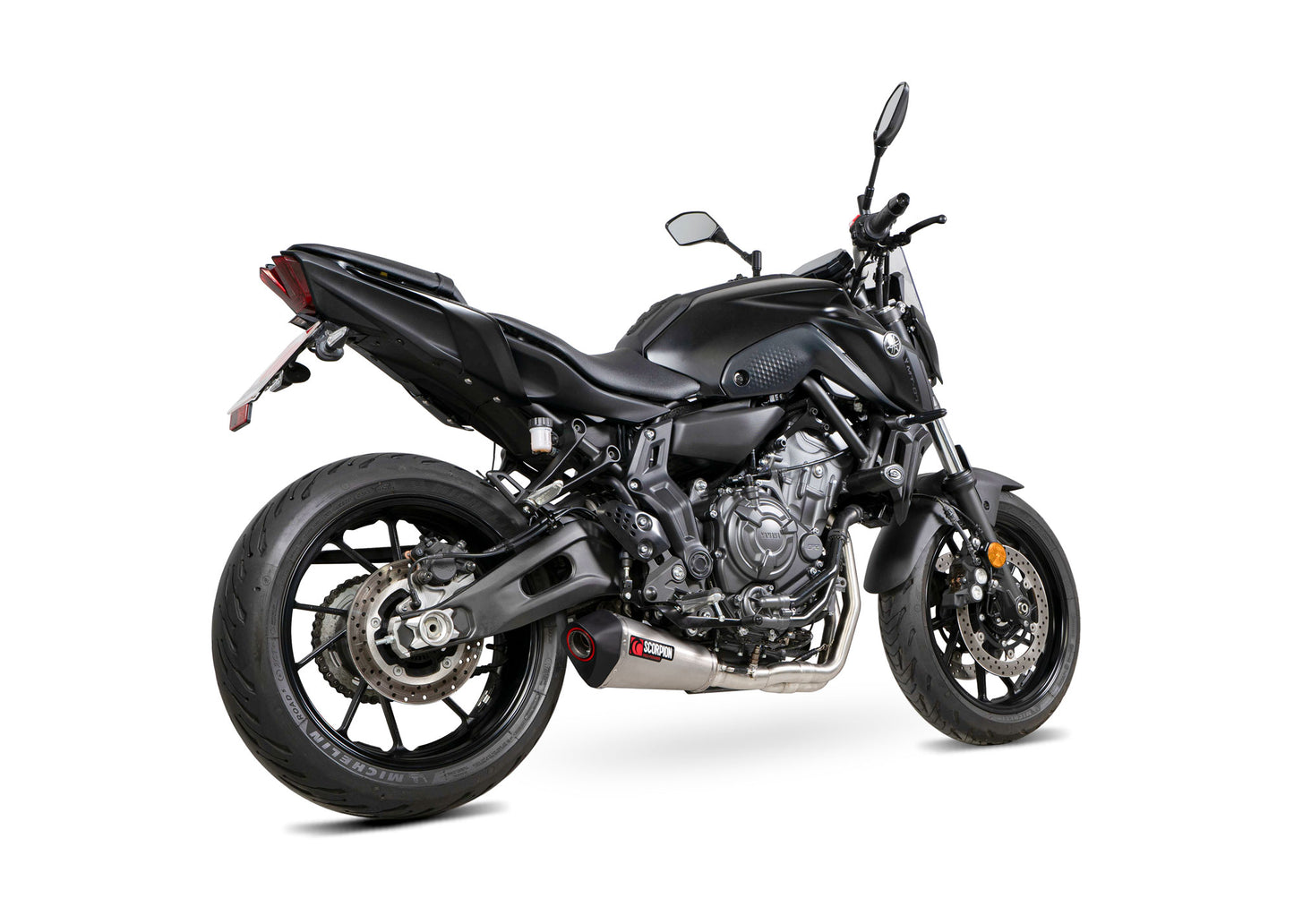 Scorpion RYA121SYSSEO Yamaha MT-07 Serket Taper Full System - Brushed Stainless Steel Sleeve | ML Performance UK UK