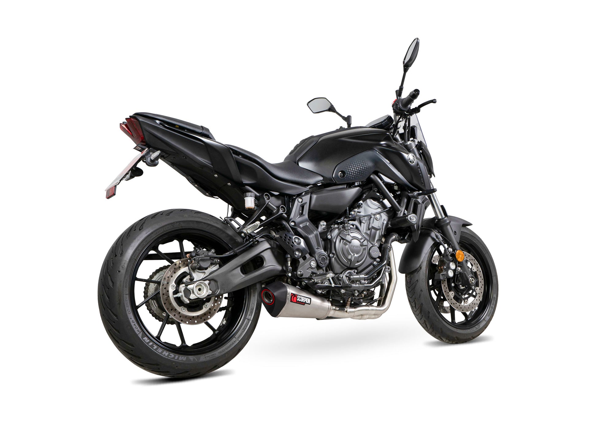 Scorpion RYA121SYSSEO Yamaha MT-07 Serket Taper Full System - Brushed Stainless Steel Sleeve | ML Performance UK UK