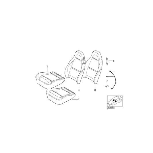 Genuine BMW 52108411934 E36 Seat Cover Leather Q2SW,Q4SW SCHW. (Inc. Z3 2.2i, Z3 2.8 & Z3 1.9) | ML Performance UK