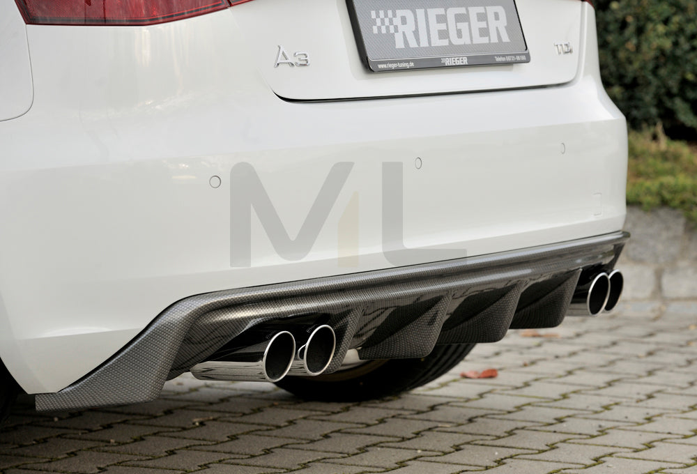 Rieger 00099143 Audi 8V A3 Rear Diffuser 3 | ML Performance UK Car Parts