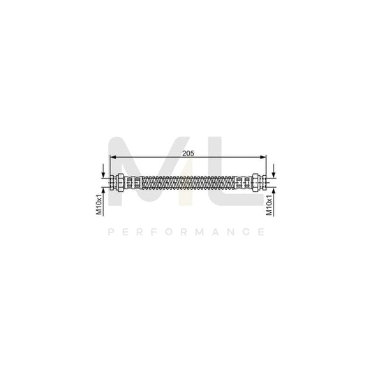 BOSCH 1 987 476 686 Brake Hose 187mm, M10x1 | ML Performance Car Parts
