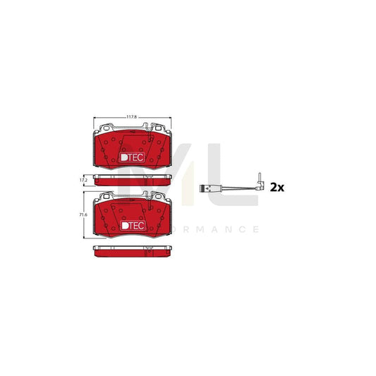 TRW Dtec Cotec Gdb1543Dte Brake Pad Set Incl. Wear Warning Contact | ML Performance Car Parts