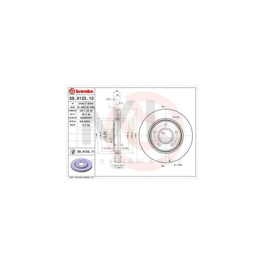 BREMBO 09.N125.10 Brake Disc Internally Vented | ML Performance Car Parts