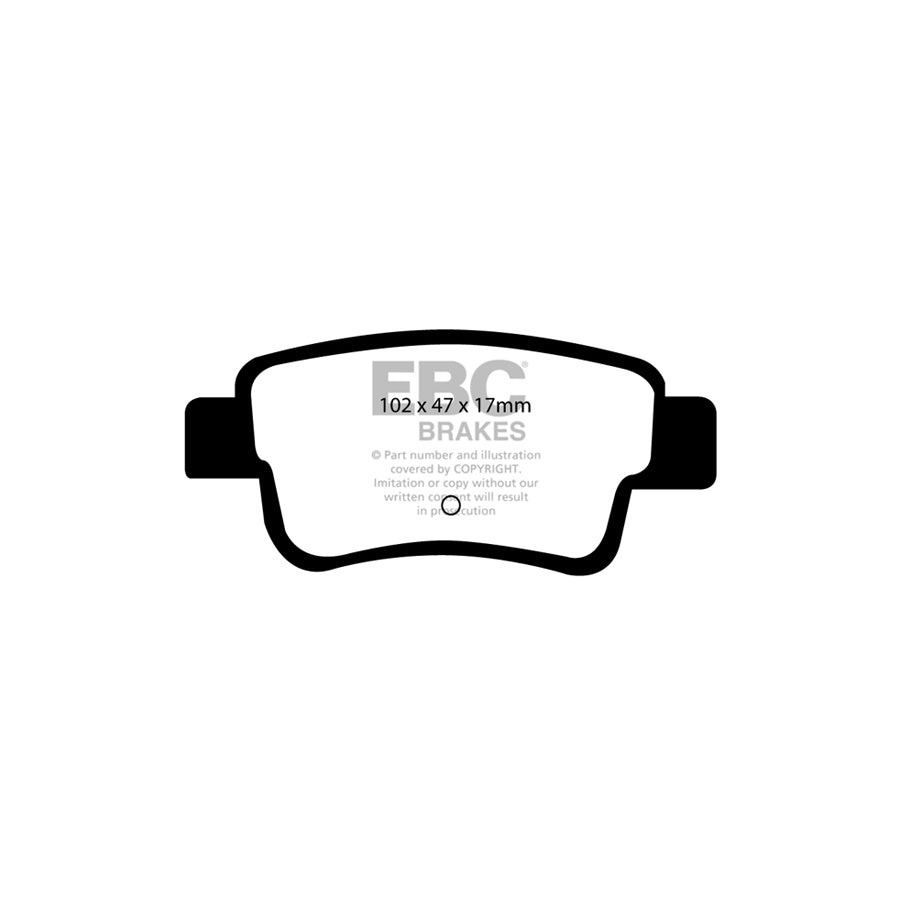 EBC DP21599 Abarth Fiat Opel Vauxhall Greenstuff Rear Brake Pads - Bosch Caliper (Inc. Grande Punto & Corsa D) 2 | ML Performance UK Car Parts