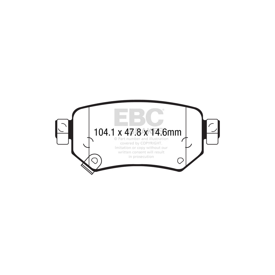 EBC DP22287 Mazda 6 Greenstuff Rear Brake Pads - TRW Caliper 2 | ML Performance UK Car Parts