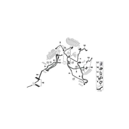 Genuine BMW 17127640823 Hose, Engine Supply Fitting (Inc. i8) | ML Performance UK Car Parts