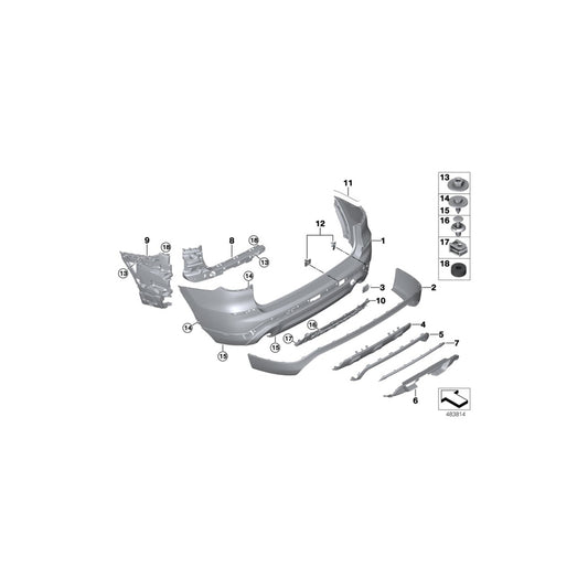 Genuine BMW 51127458877 G01 Trim Cover, Bumper, Rear Lower US LUXURY LINE (Inc. X3 20iX, X3 30iX & X3 20i) | ML Performance UK