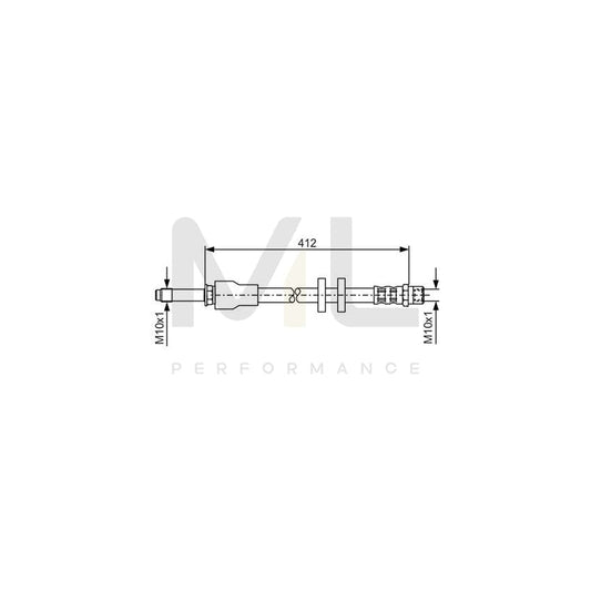 BOSCH 1 987 481 021 Brake Hose for VOLVO XC90 I (C, 275) 368mm, M10x1 | ML Performance Car Parts