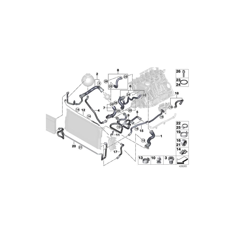 Genuine BMW 17127619697 F11 F10 Hose Clamp (Inc. 528i, 528iX & 530d) | ML Performance UK Car Parts