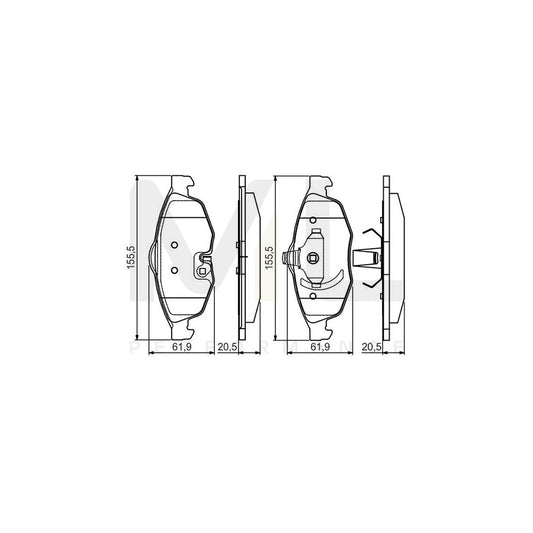 Bosch 0986495161 Brake Pad Set With Acoustic Wear Warning, With Mounting Manual BP1506 | ML Performance Car Parts