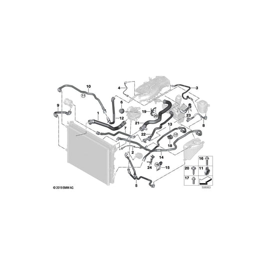 Genuine BMW 17128602617 G30 G31 G32 Pipe, Electric Coolant Pump- Charge-air cooler (Inc. 540i, 740Li & 540iX) | ML Performance UK Car Parts