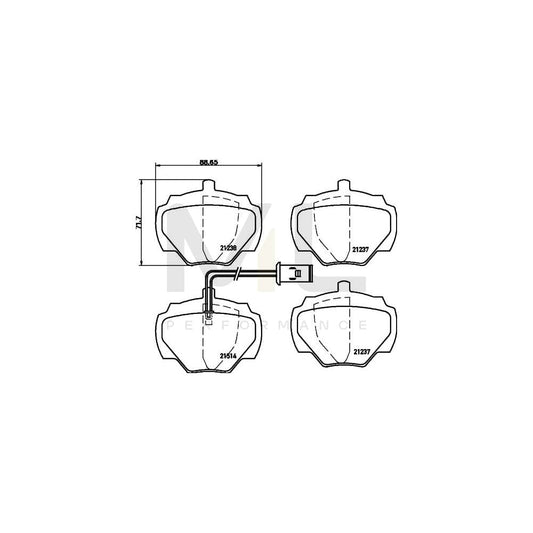 Hella 8DB 355 019-241 Brake Pad Set With Integrated Wear Warning Contact | ML Performance Car Parts