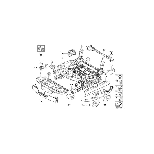Genuine BMW 52109133413 E88 Seat Mechanism Left (Inc. 118i, 118d & 120i) | ML Performance UK