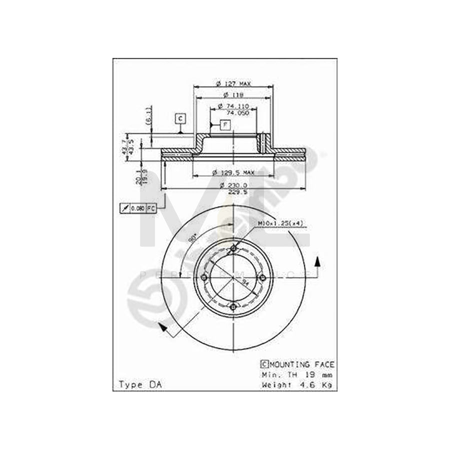 BREMBO 09.6709.10 Brake Disc Internally Vented | ML Performance Car Parts