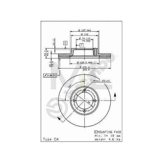 BREMBO 09.6709.10 Brake Disc Internally Vented | ML Performance Car Parts
