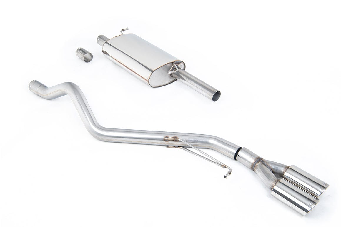 MillTek SSXVW471 Volkswagen Transporter \ Caravelle Resonated (Road+) Cat-Back Exhaust with Twin Polished Oval Outlet