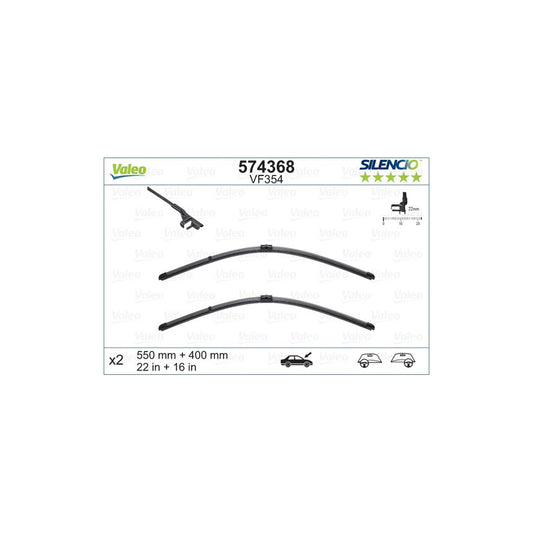 Valeo Silencio Flat Blade Set, Silencio X.Trm 574368 Wiper Blade | ML Performance UK Car Parts