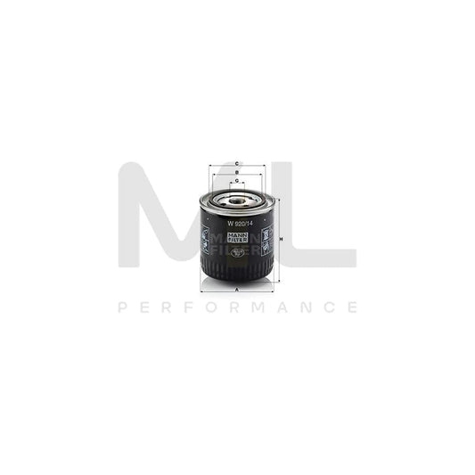 MANN-FILTER W 920/14 Oil Filter Spin-on Filter, with one anti-return valve | ML Performance Car Parts