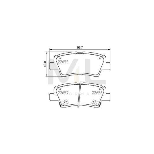 Brembo P 30 103 Brake Pad Set With Acoustic Wear Warning, With Anti-Squeak Plate | ML Performance Car Parts