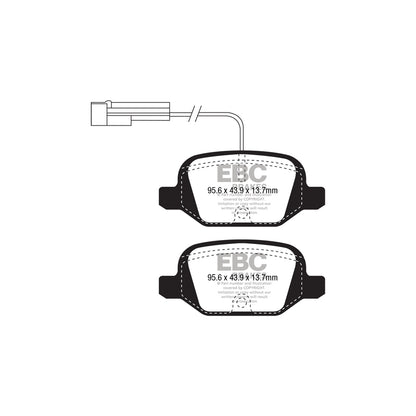 EBC DP41338/2R Abarth Yellowstuff Rear Brake Pads - TRW Caliper (Inc. 500, 595, F595, 695 Biposto) 2 | ML Performance UK Car Parts