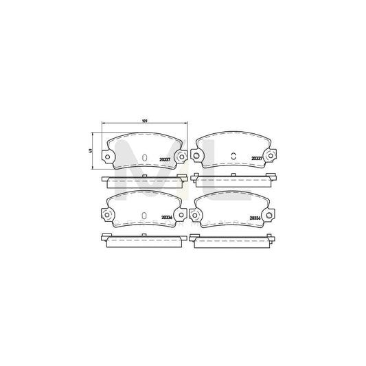 Brembo P 68 002 Brake Pad Set With Acoustic Wear Warning | ML Performance Car Parts