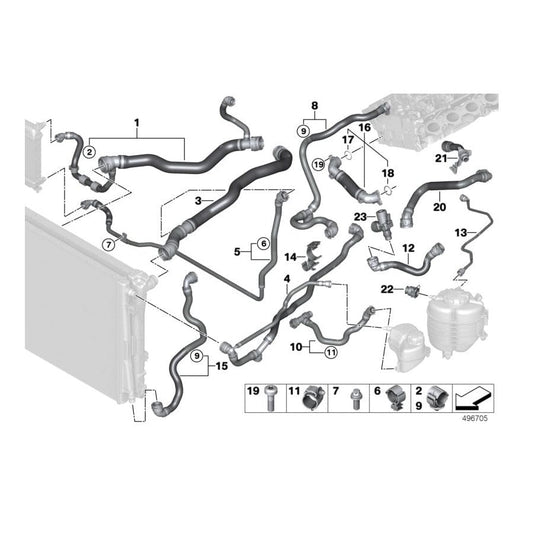 Genuine BMW 17128654801 G29 Hose, Radiator  (Inc. Z4 30i) | ML Performance UK Car Parts