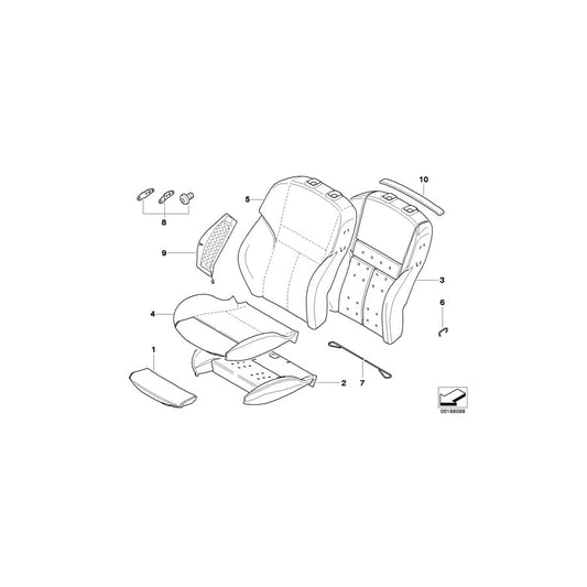 Genuine BMW 52107903271 E64 Sports Seat Cover Leather Left SCHWARZ (Inc.  & M6) | ML Performance UK Car Parts