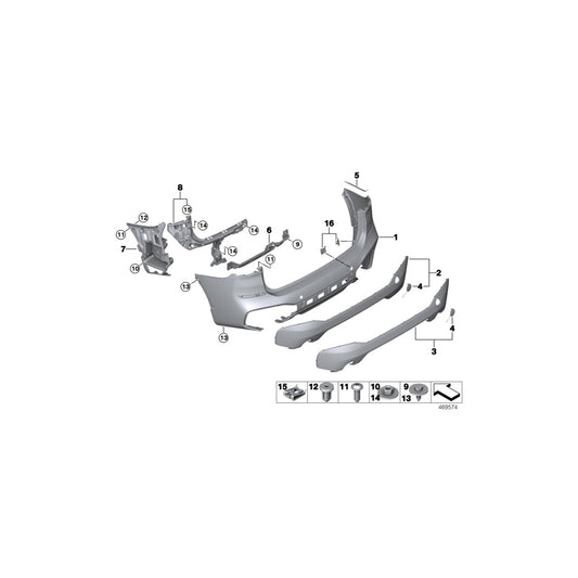 Genuine BMW 51128072777 F48 Trim Panel, Bumper, Rear, Bottom M PDC 1-BORDIG (Inc. X1 18i, X1 16d & X1 18dX) | ML Performance UK
