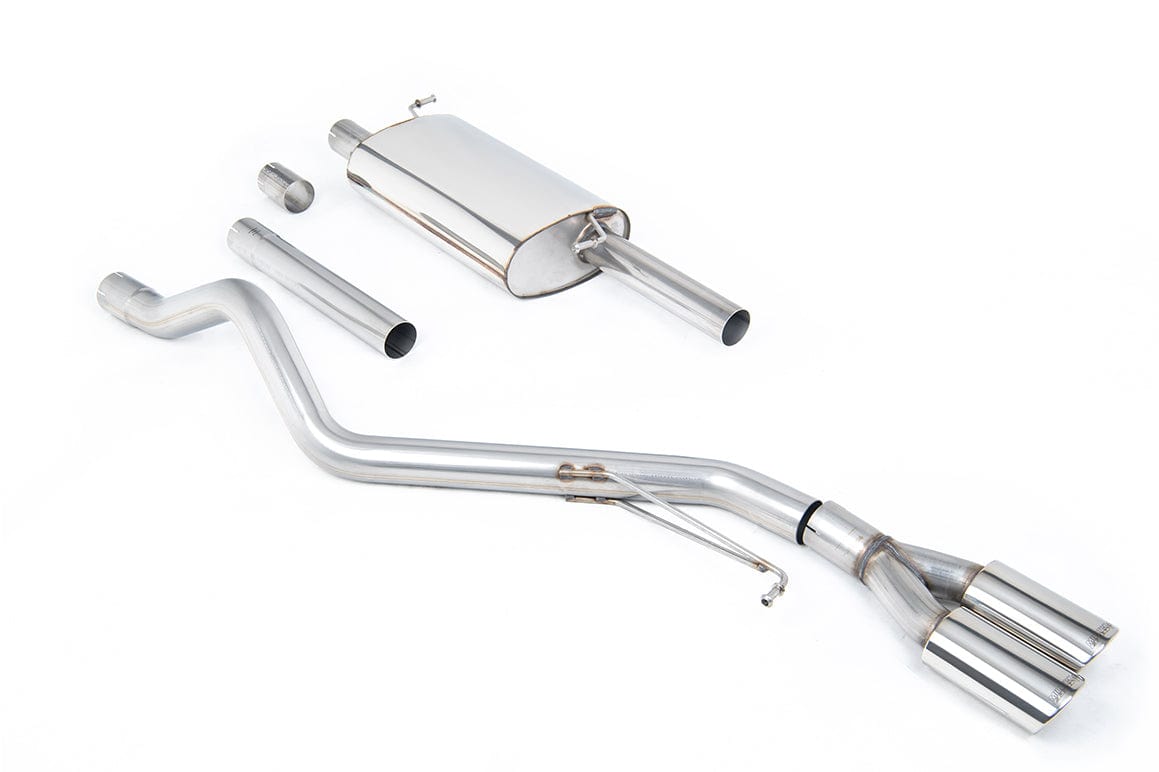 MillTek SSXVW477 Volkswagen Transporter \ Caravelle Resonated (Road+) Cat-Back Exhaust with Twin Polished Oval Outlet