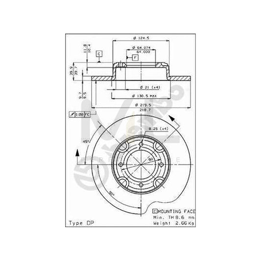 BREMBO 08.3437.10 Brake Disc for NISSAN CHERRY Solid | ML Performance Car Parts
