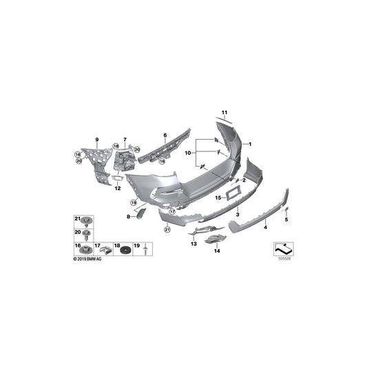 Genuine BMW 51129879682 G06 Trim Panel, Bumper, Rear, Bottom BASIS/X-L. PDC (Inc. X6 30dX, X6 30iX & X6 40i) | ML Performance UK