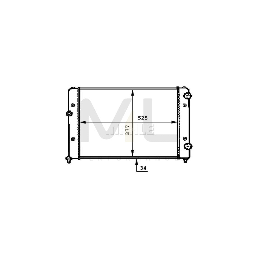MAHLE ORIGINAL CR 507 000P Engine radiator for VW PASSAT Brazed cooling fins, Manual Transmission | ML Performance Car Parts