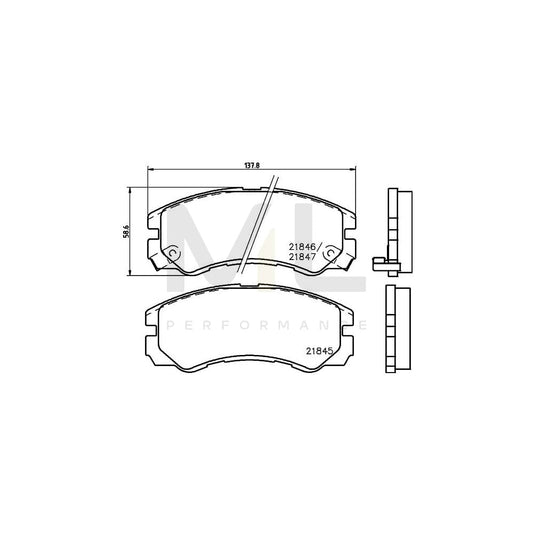 Hella 8DB 355 016-611 Brake Pad Set With Acoustic Wear Warning | ML Performance Car Parts