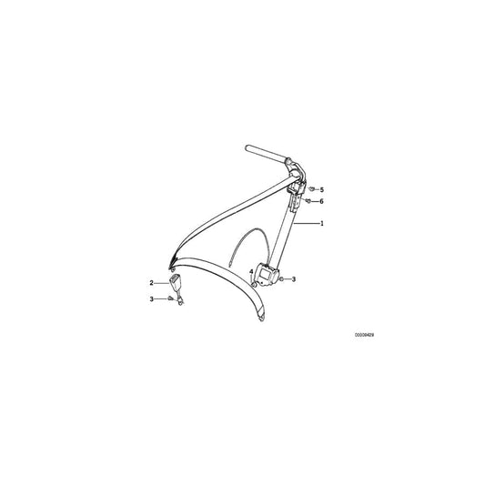 Genuine BMW 72118108724 E31 Upper Belt Front Right W.Black Covering PERGAMENT (Inc.  & 850Ci) | ML Performance UK Car Parts