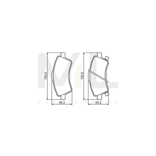 Bosch 0986494318 Brake Pad Set Front Axle, Rear Axle, With Acoustic Wear Warning, With Mounting Manual BP1208 | ML Performance Car Parts