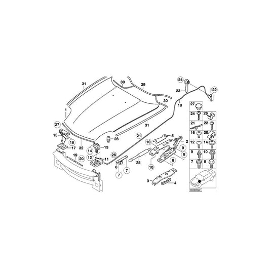 Genuine BMW 51718263567 E52 Sealing, Hood, Filter Housing (Inc. ALPINA V8 & Z8) | ML Performance UK Car Parts