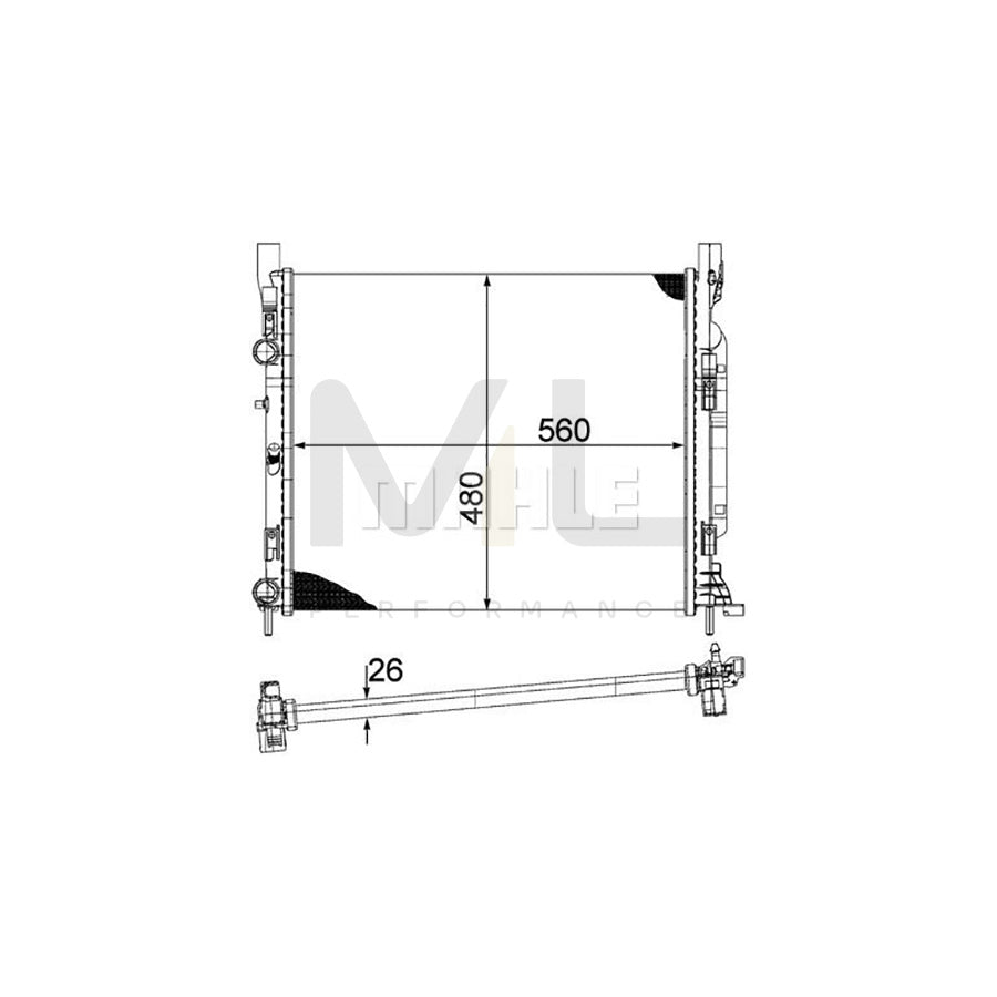 MAHLE ORIGINAL CR 1155 000P Engine radiator for RENAULT KANGOO Mechanically jointed cooling fins, Manual Transmission | ML Performance Car Parts