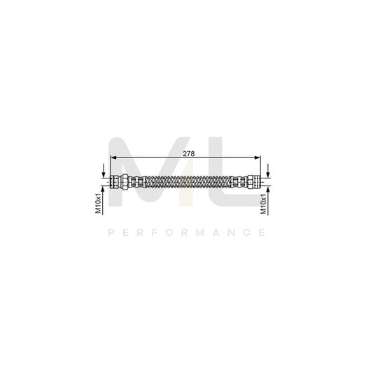 BOSCH 1 987 481 280 Brake Hose for PORSCHE 911 253mm, M10x1 | ML Performance Car Parts