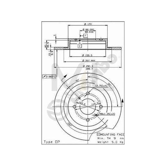 BREMBO 08.5295.20 Brake Disc for NISSAN 280ZX (HGS130) Solid | ML Performance Car Parts