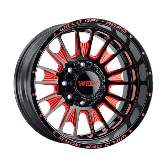 Weld W12222018475 Scorch W122 Wheel 22x12 8x180 ET-44 BS4.75 Gloss Black MIL RED