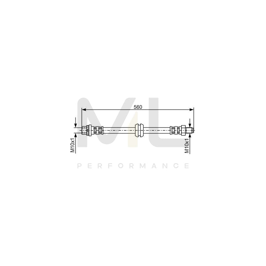 BOSCH 1 987 476 923 Brake Hose 532mm, M10x1 | ML Performance Car Parts
