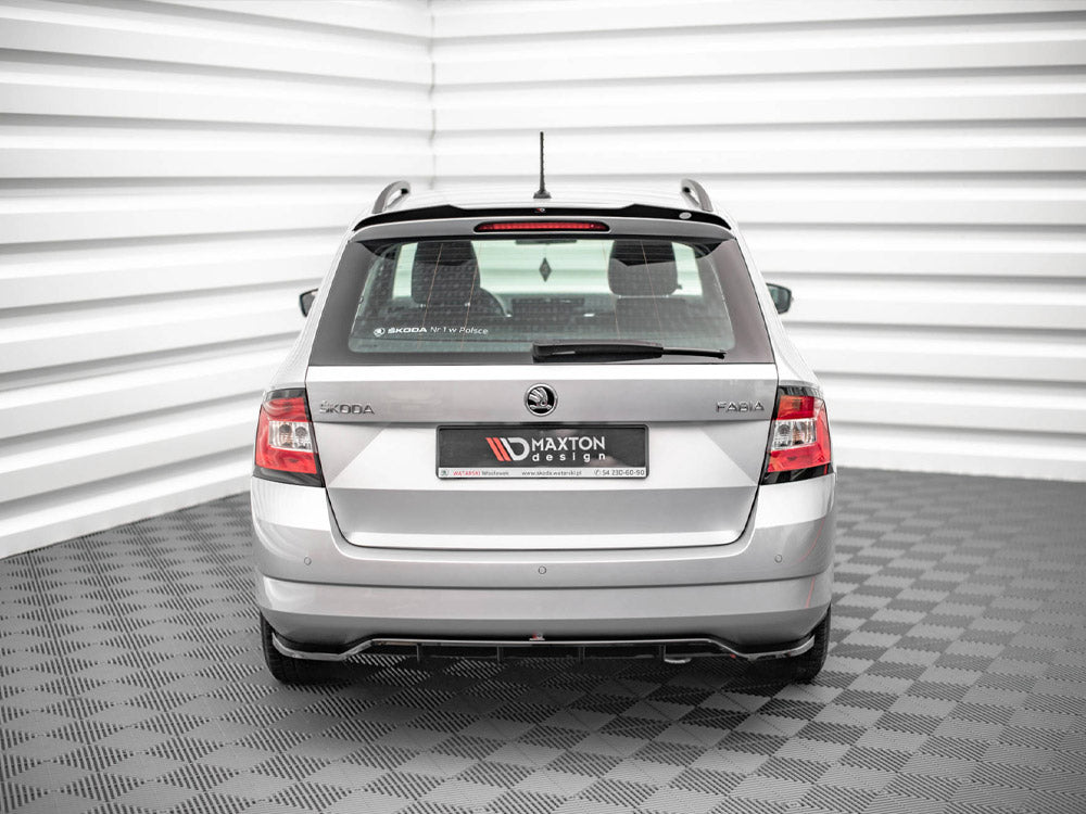 Maxton Design Skoda Fabia Combi MK3 (2014-2019) Central Rear Splitter (vertical Bars)