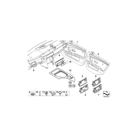 Genuine BMW 51166951149 E60 E61 Cover, Poplar Woodgrain, Center Console DUNKEL (Inc. 550i, 520i & 525xi) | ML Performance UK