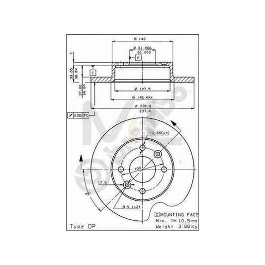 BREMBO 08.4284.20 Brake Disc Solid, with bolts/screws | ML Performance Car Parts