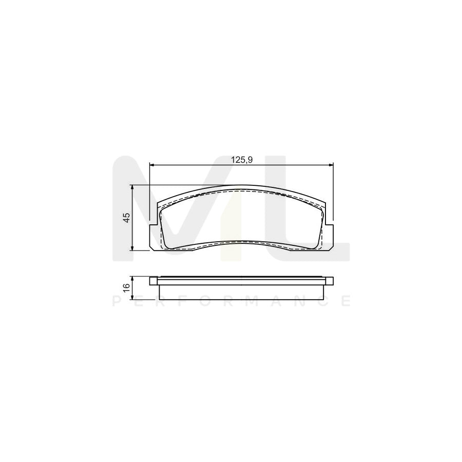 Bosch 0986494543 Brake Pad Set For Chevrolet Niva I With Anti-Squeak Plate, With Mounting Manual BP1464 | ML Performance Car Parts
