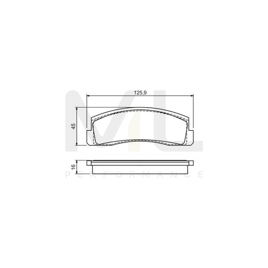 Bosch 0986494543 Brake Pad Set For Chevrolet Niva I With Anti-Squeak Plate, With Mounting Manual BP1464 | ML Performance Car Parts