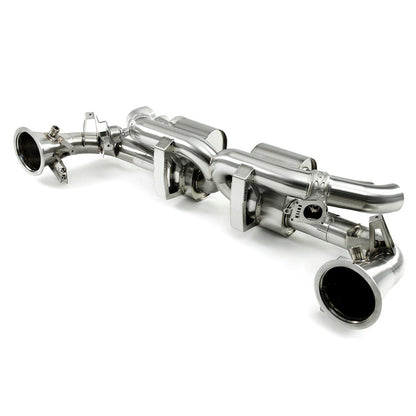 MANHART SLIP-ON EXHAUST FOR PORSCHE 911 (992) TURBO (S) WITH VALVE CONTROL BY KLINE INNOVATION