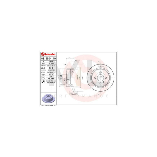 BREMBO 08.9504.10 Brake Disc for BMW 3 Series Solid, with bolts/screws | ML Performance Car Parts