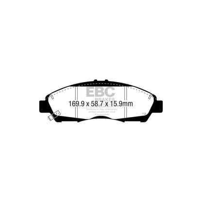 EBC PD03KF1573 Cadillac XT5 Yellowstuff Front Brake Pad & Plain Disc Kit 2 | ML Performance UK Car Parts
